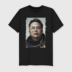 Мужская slim-футболка Space X и его создатель