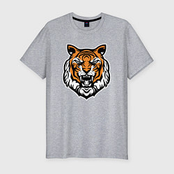 Мужская slim-футболка Голова тигра