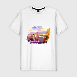 Мужская slim-футболка Города и страны Нью-Йорк США