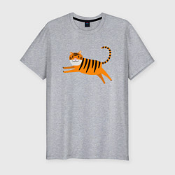 Футболка slim-fit Jumping Tiger, цвет: меланж