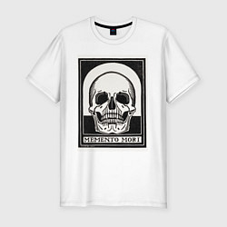 Футболка slim-fit Memento mori помни о смерти, цвет: белый