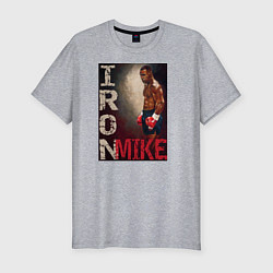 Мужская slim-футболка Железный Майк Тайсон