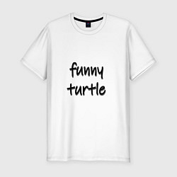 Футболка slim-fit Funny turtle, цвет: белый