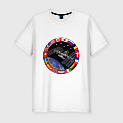 Футболка slim-fit Космическая станция, цвет: белый