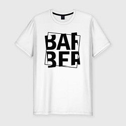 Мужская slim-футболка Барбер черный