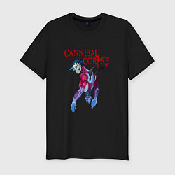 Мужская slim-футболка Cannibal Corpse Череп с позвоночником