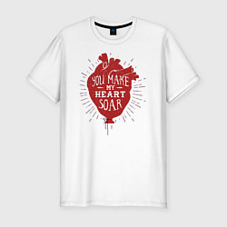 Мужская slim-футболка Сердце воздушный шар
