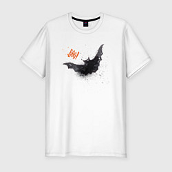 Мужская slim-футболка Halloween bat белый, хлопок