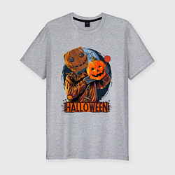 Мужская slim-футболка Halloween Scarecrow