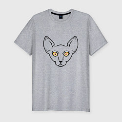 Мужская slim-футболка Глазастый кот