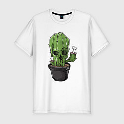 Мужская slim-футболка Смертельный кактус