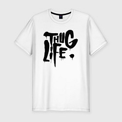 Мужская slim-футболка Thug life Жизнь Головореза