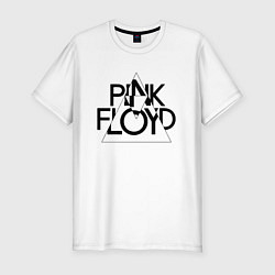 Мужская slim-футболка PINK FLOYD LOGO ПИНК ФЛОЙД