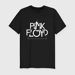 Мужская slim-футболка PINK FLOYD LOGO ПИНК ФЛОЙД ЛОГОТИП