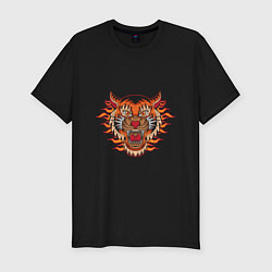 Мужская slim-футболка Tiger Fire