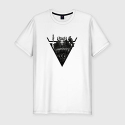 Мужская slim-футболка Бог Велес и ворон