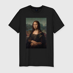 Мужская slim-футболка Леонардо да Винчи Мона Лиза дель Джокондо 1503-150