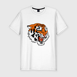 Футболка slim-fit Smiling Tiger, цвет: белый
