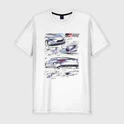 Мужская slim-футболка Toyota Gazoo Racing sketch
