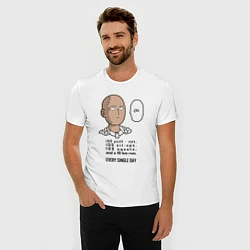 Футболка slim-fit Список тренировки Сайтама One Punch-Man, цвет: белый — фото 2