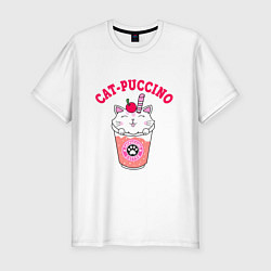 Футболка slim-fit Pink CatPuccino, цвет: белый