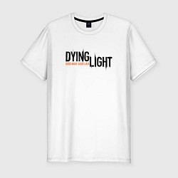 Мужская slim-футболка DYING LIGHT GOOD NIGHT & GOOD LUCK LOGO