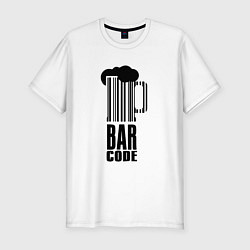 Мужская slim-футболка Пиво с Бар Кодом