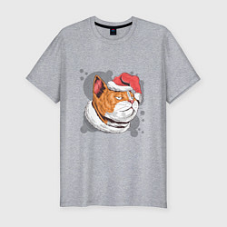 Мужская slim-футболка Christmas Cat