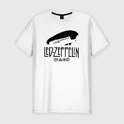 Футболка slim-fit Дирижабль Led Zeppelin с лого участников, цвет: белый
