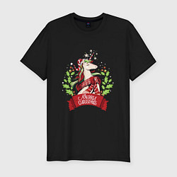 Мужская slim-футболка Christmas Unicorn