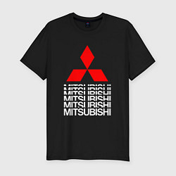 Мужская slim-футболка MITSUBISHI МИЦУБИСИ МИТСУБИСИ МИЦУБИШИ LOGO STYLE