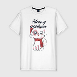 Мужская slim-футболка Christmas Cat