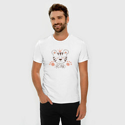 Футболка slim-fit Тигр в короне, цвет: белый — фото 2