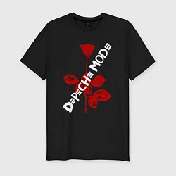 Мужская slim-футболка Depeche Mode красная роза