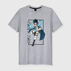 Мужская slim-футболка Грей Фуллбастер Fairy Tail