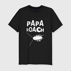 Мужская slim-футболка Papa roach Таракан
