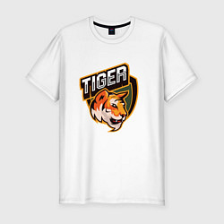 Мужская slim-футболка Тигр Tiger логотип