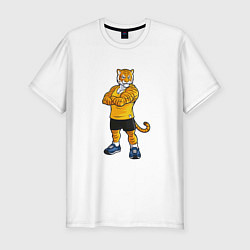 Мужская slim-футболка Тигр спортивный