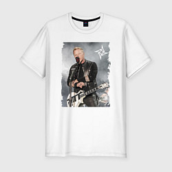 Мужская slim-футболка James Alan Hetfield - Metallica vocalist