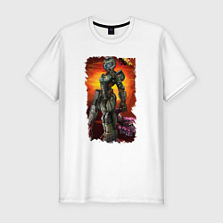 Футболка slim-fit DOOM GIRL WIN DEMON, цвет: белый