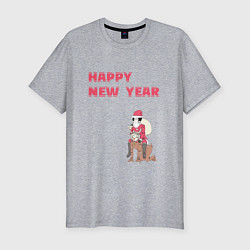 Футболка slim-fit Ацуши и Акутагава Happy New Year, цвет: меланж