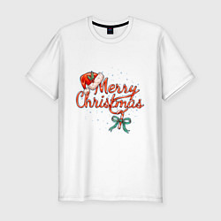 Мужская slim-футболка Merry Christmas 2022