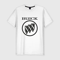 Мужская slim-футболка Buick Black and White Logo