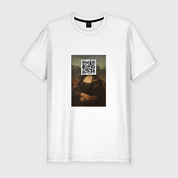 Мужская slim-футболка QR Mona Lisa