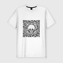 Мужская slim-футболка QR Skull