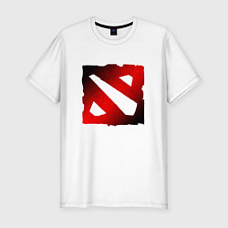 Футболка slim-fit ЧЁРНО КРАСНОЕ ЛОГО ДОТА 2 DOTA 2 LOGO, цвет: белый
