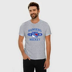 Футболка slim-fit Нью Йорк Рейнджерс, New York Rangers, цвет: меланж — фото 2