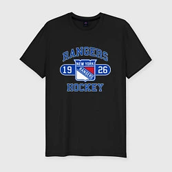 Футболка slim-fit Нью Йорк Рейнджерс, New York Rangers, цвет: черный