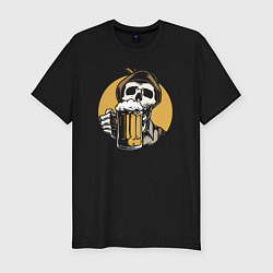 Мужская slim-футболка Прикольный любитель пива