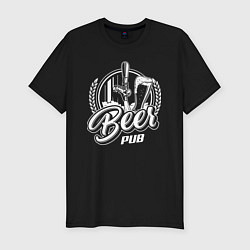 Мужская slim-футболка Beer pub